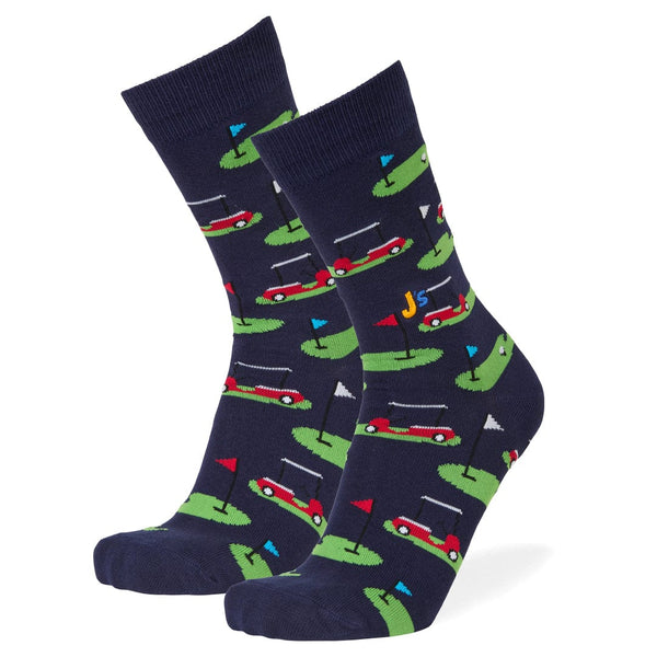 Golf Men's Crew Socks Navy Johns Crazy Socks