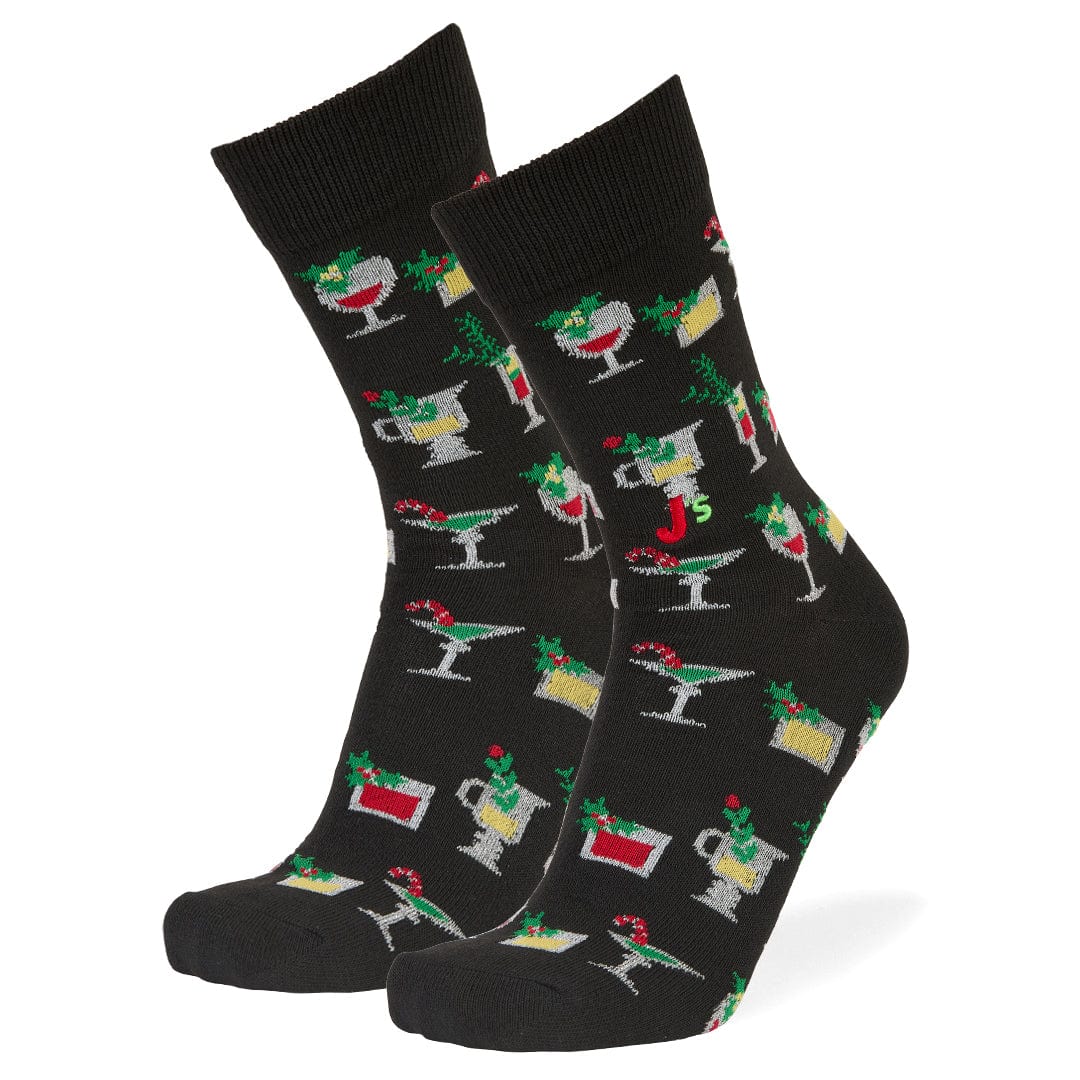 Holiday Spirits Crew Socks Black / Large