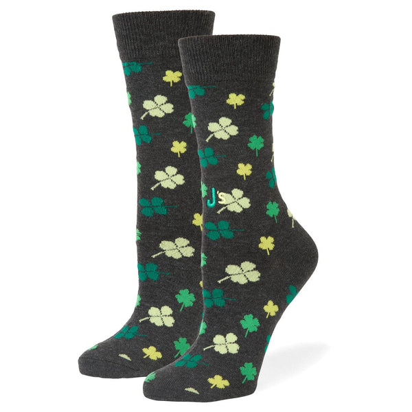 Lucky Clovers Crew Socks Green / Medium