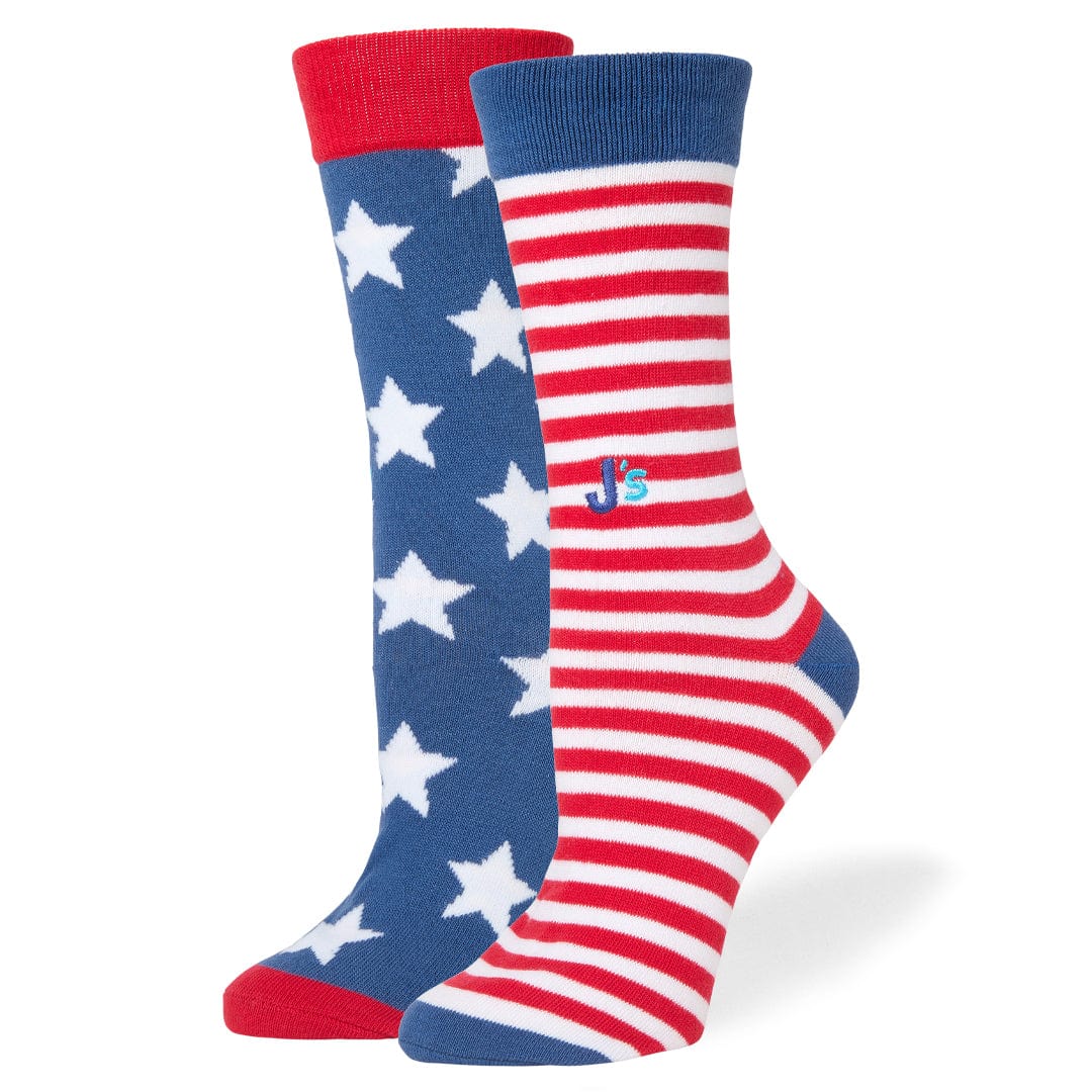 Mismatched Flag Crew Socks Multi / Medium