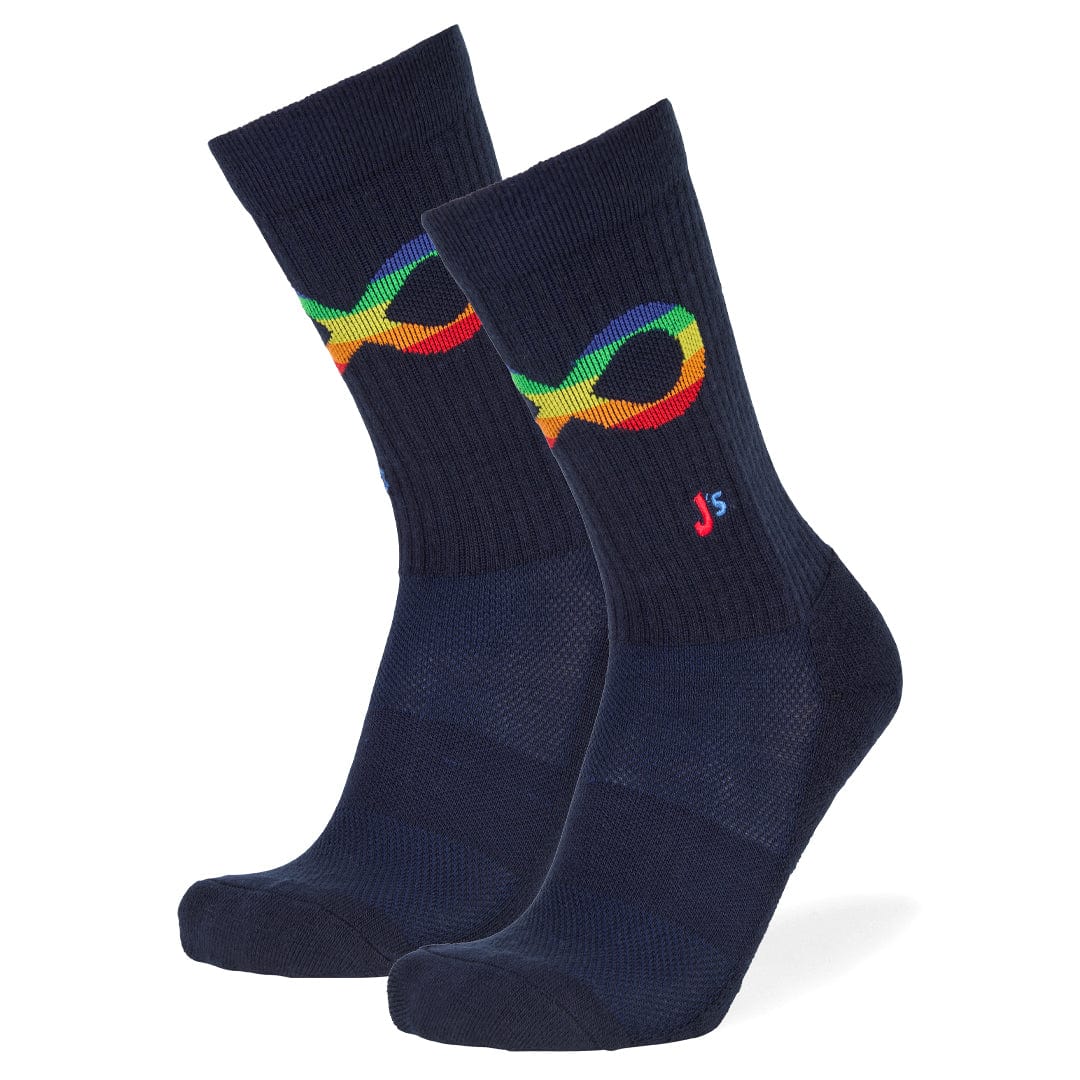 Neurodiversity Athletic Crew Socks Navy / Large