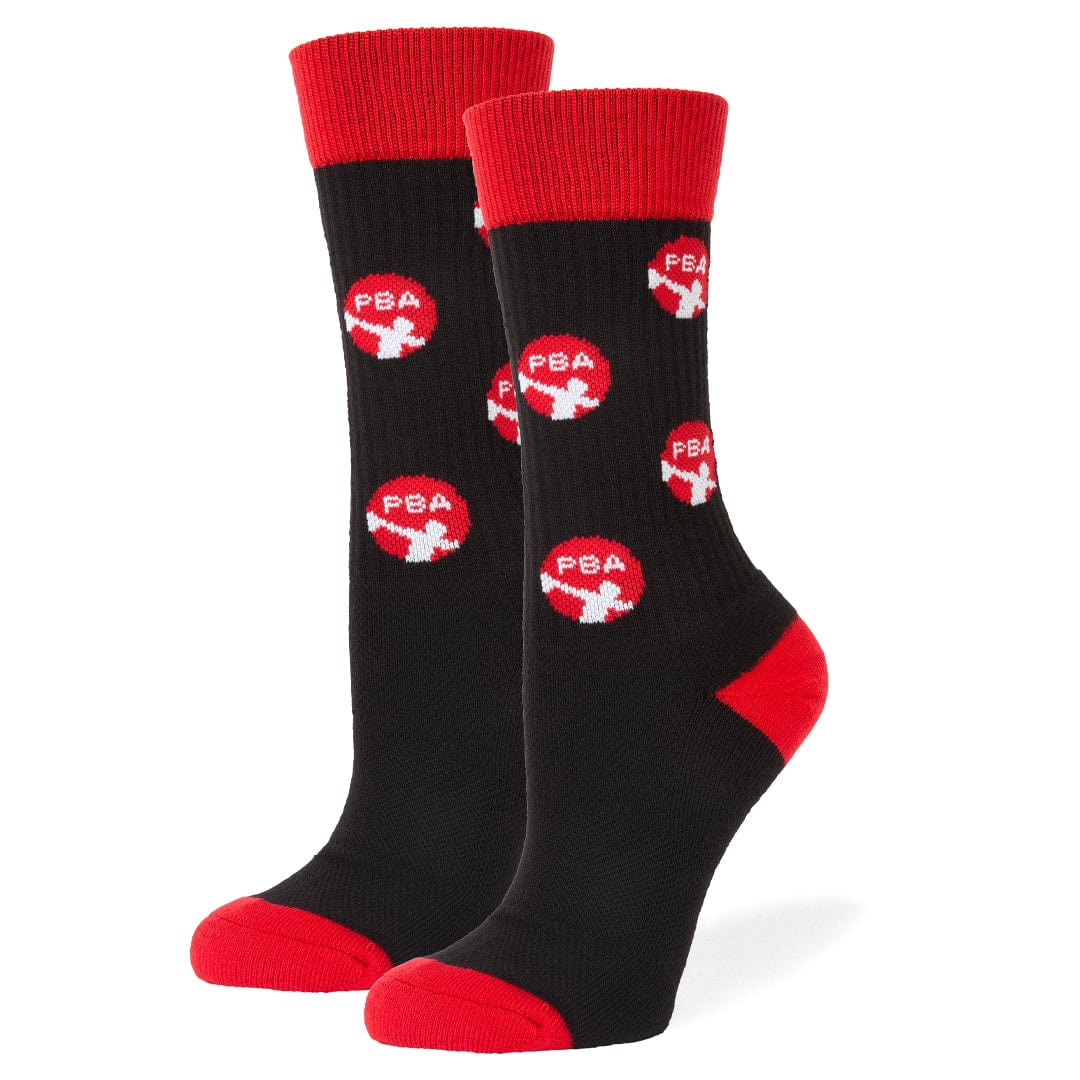 PBA Logo Athletic Crew Socks Black / Medium