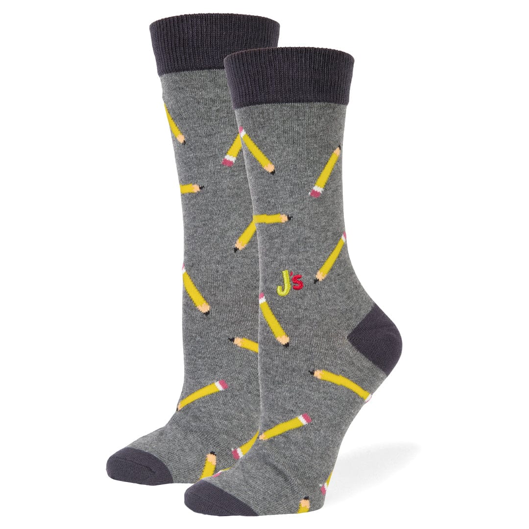 Pencils Crew Socks Grey / Medium