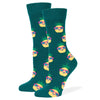 Crazy Pineapples Crew Socks Teal / Medium