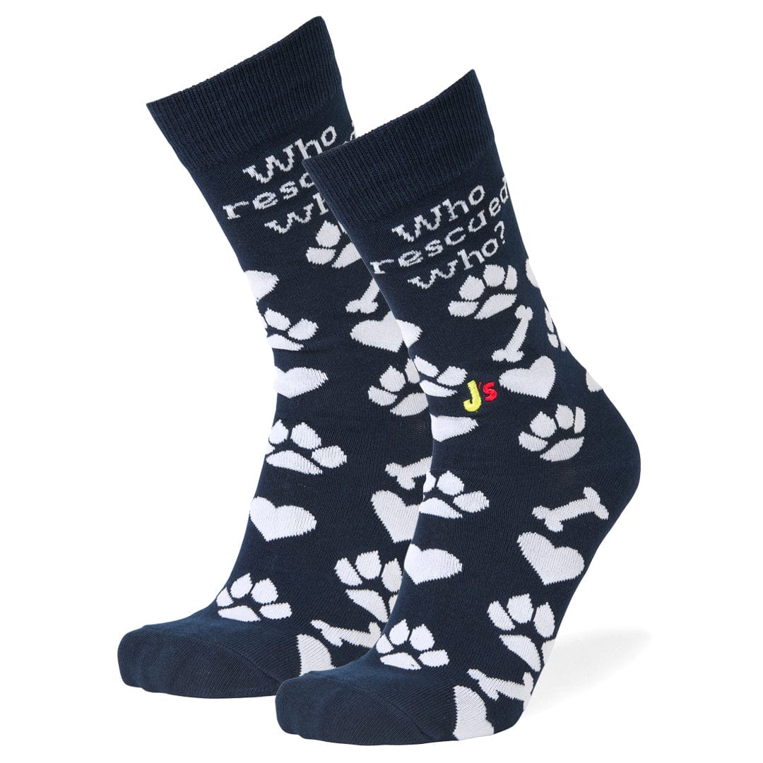 Who Rescued Who Men's Crew Socks Navy