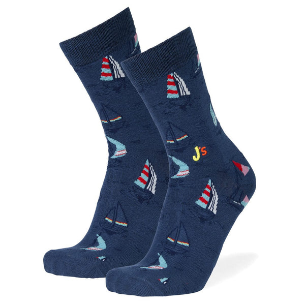 Sailboats Crew Socks Denim / Large