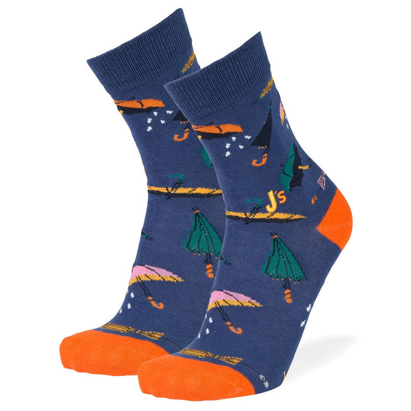 Umbrellas Crew Socks Blue / Large