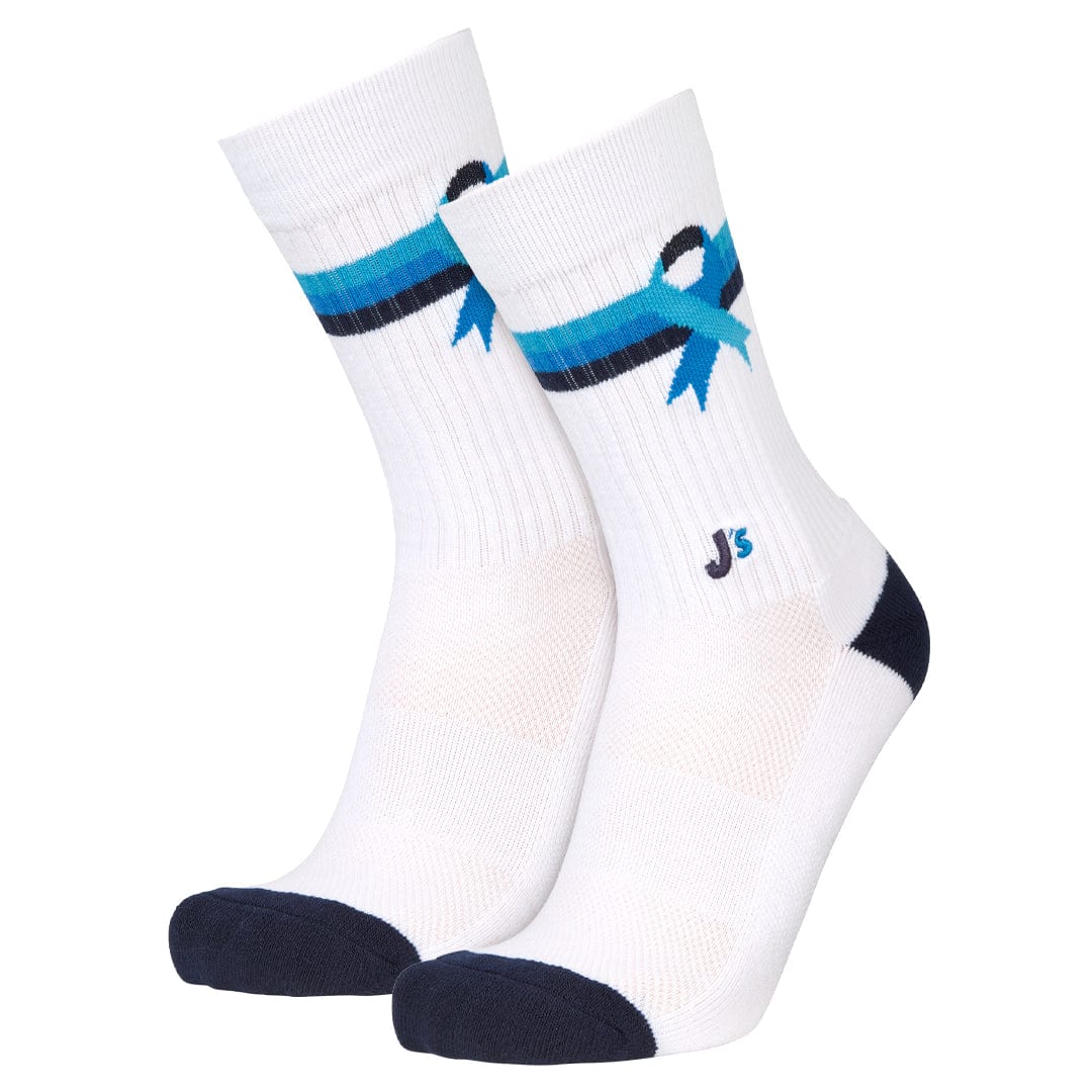 Colorectal Cancer Awareness Crew Socks White / Large