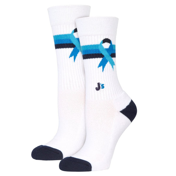 Colorectal Cancer Awareness Crew Socks White / Medium