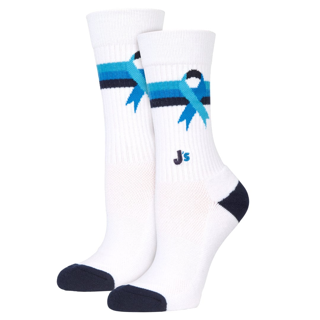 Colorectal Cancer Awareness Crew Socks White / Medium