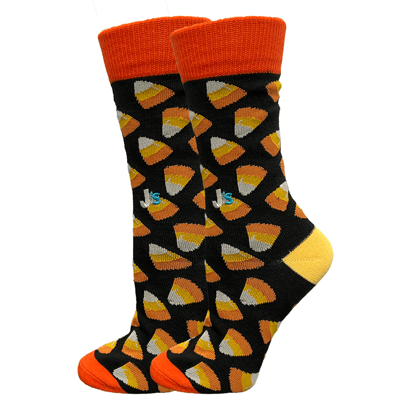 Candy Corn Crew Socks Black / Medium John's Crazy Socks