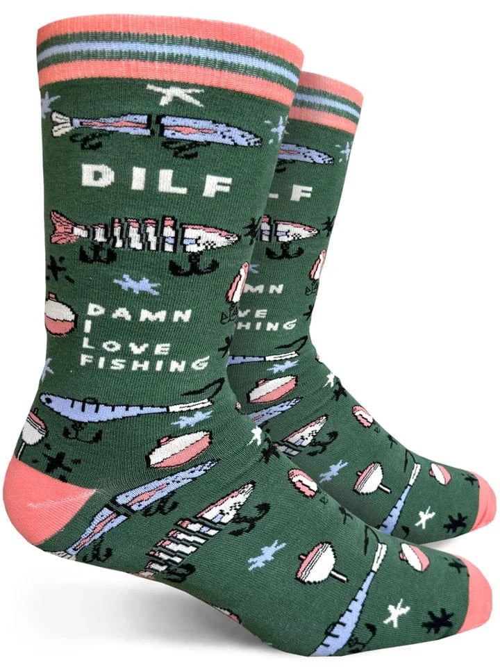 DILF Men's Crew Socks Multi Groovy Things