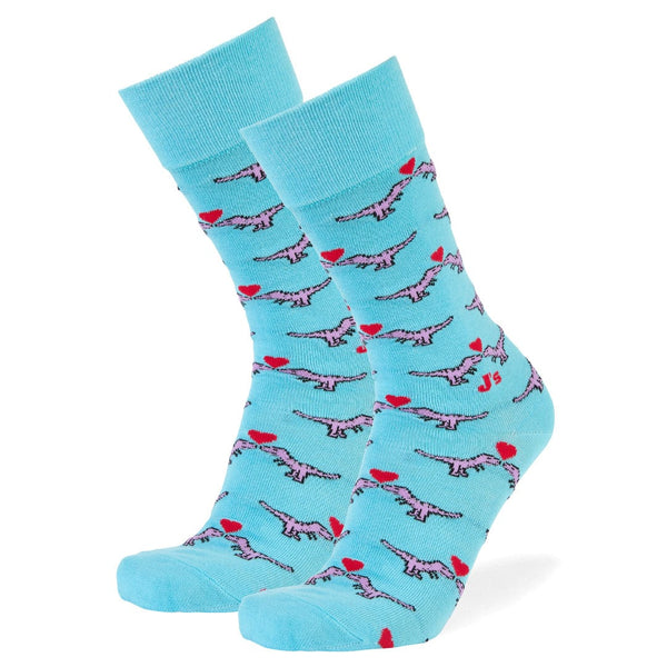 Dinosaur Love Men's Crew Sock Men's / Blue