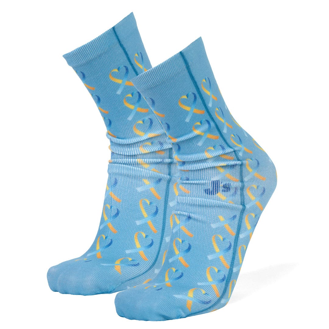 Down Syndrome Ribbon Unisex Crew Socks Blue Blue