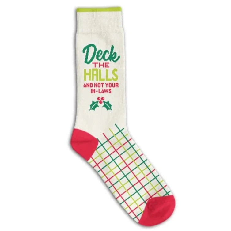 Deck The Halls Crew Socks White