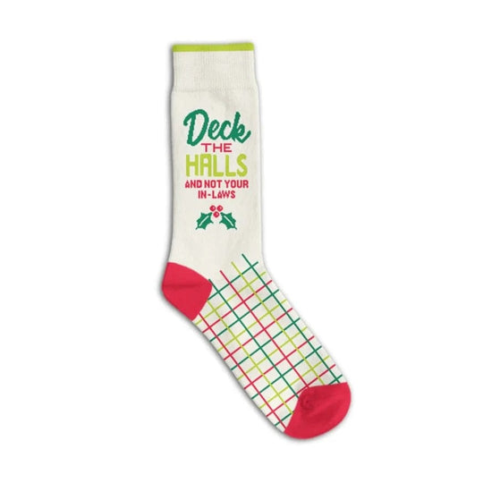 Deck The Halls Crew Socks White