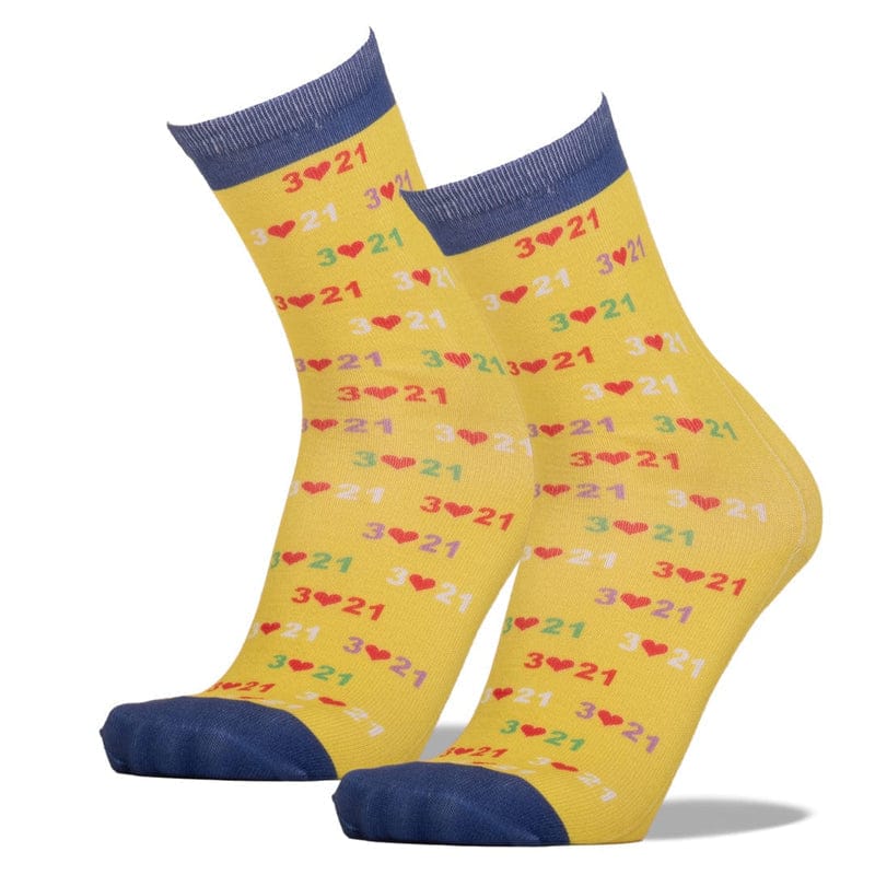 Down Syndrome Awareness Sublimated Crew Socks Yellow John's Crazy Socks