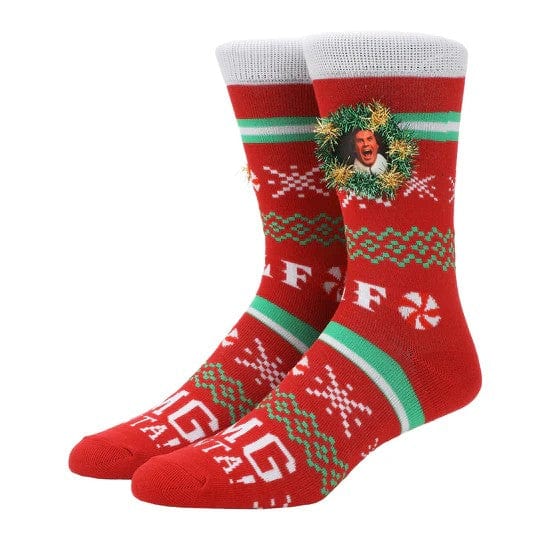 Elf Santa Christmas Sweater Socks Red BioWorld