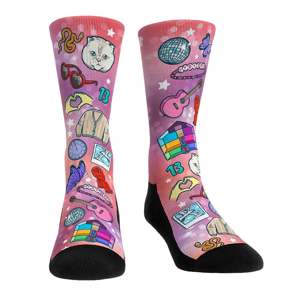 Eras All Over Women's Crew Socks Pink