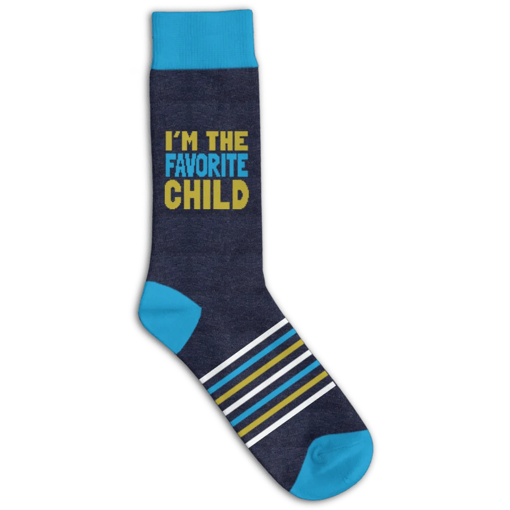 I'm The Favorite Child Crew Socks Blue