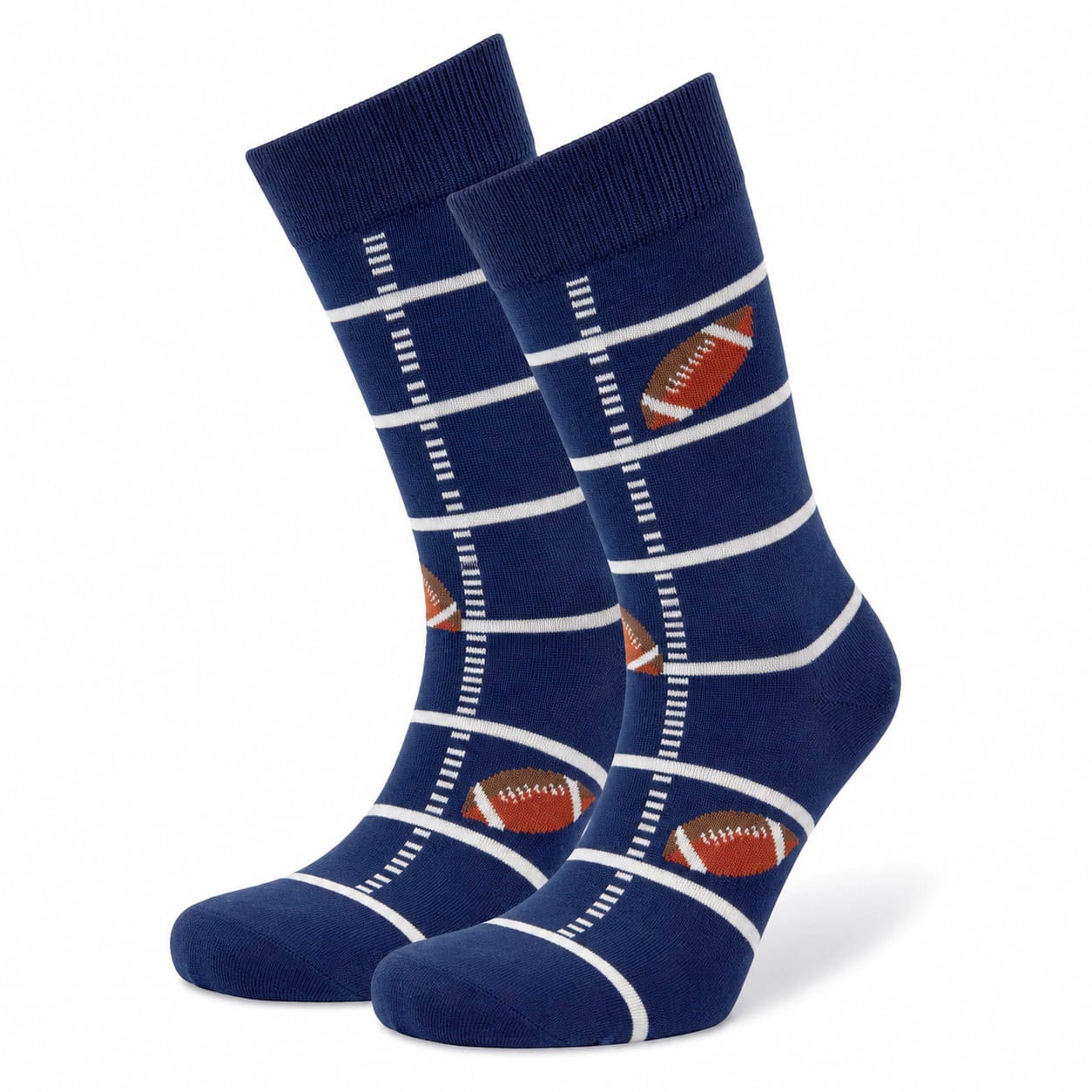 Football Crew Socks Blue / Large John's Crazy Socks