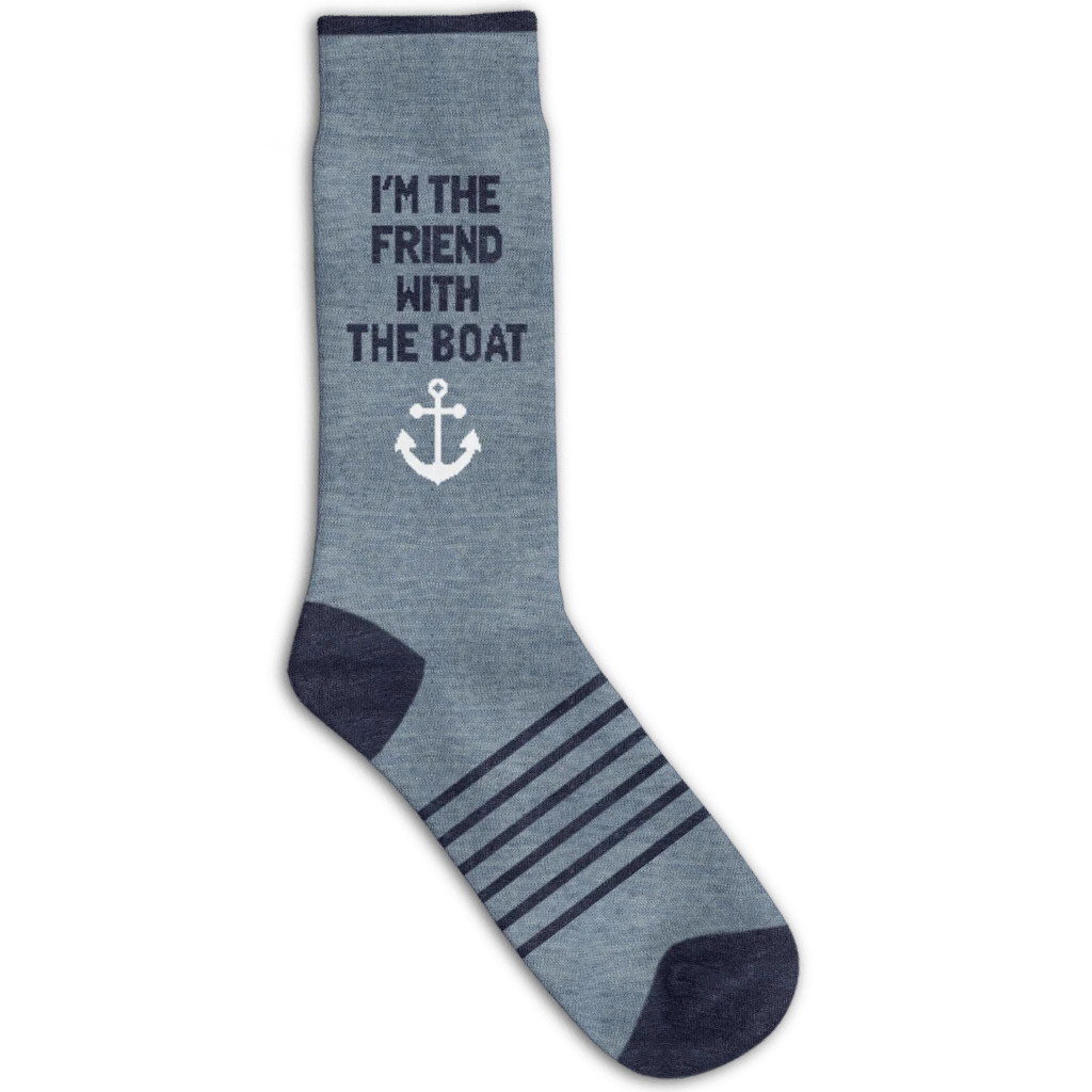 I'm The Friend With The Boat Crew Socks Blue