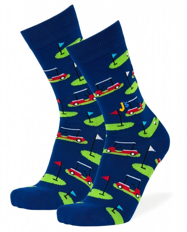 Golf Crew Socks Navy / Medium John's Crazy Socks