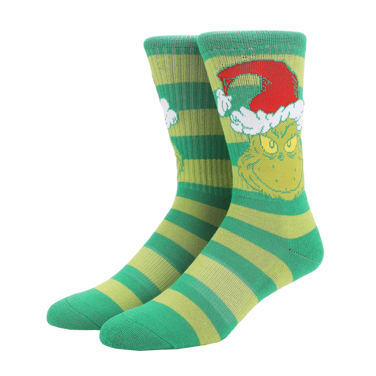 Grinch Christmas Hat Crew Socks Green BioWorld