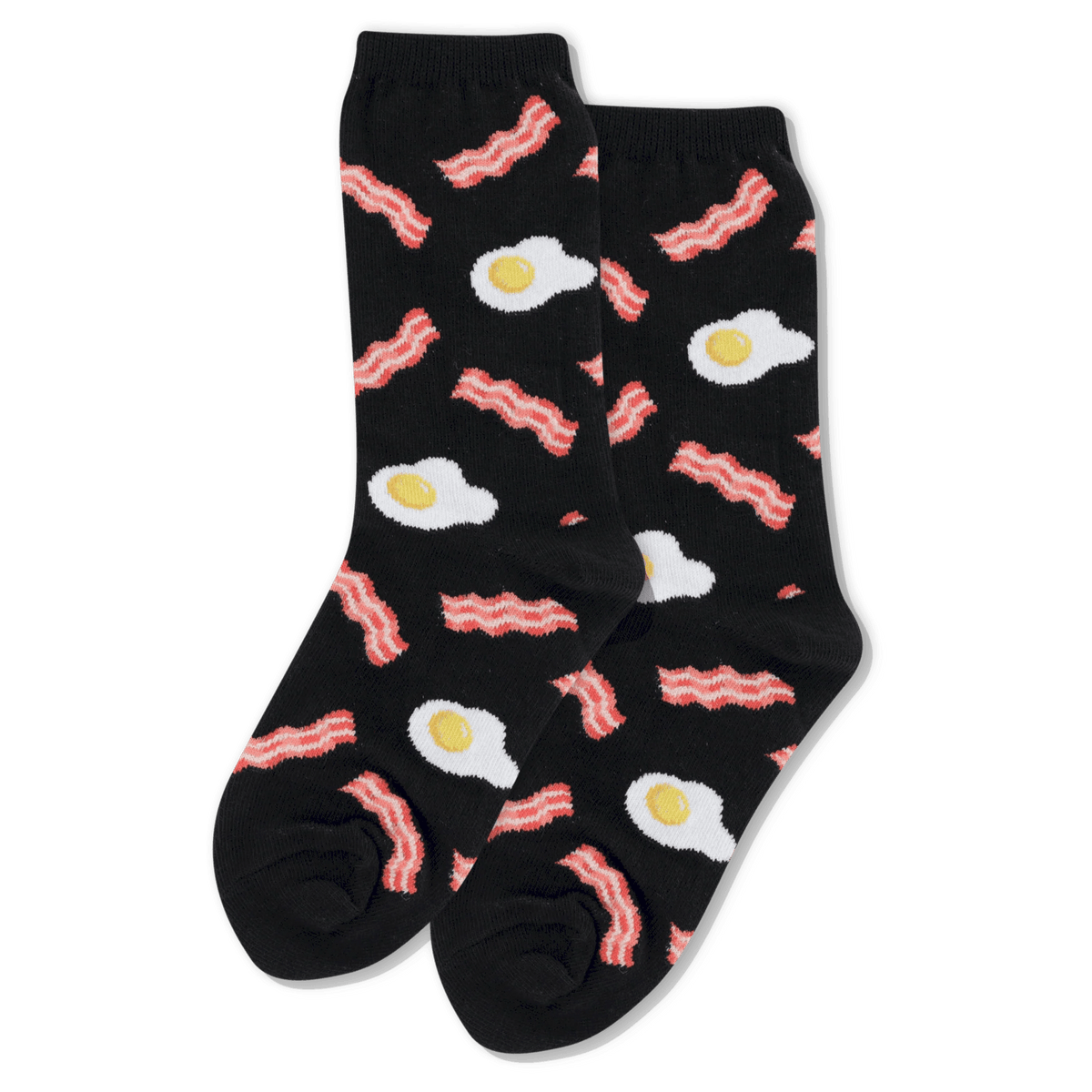 Eggs and Bacon Kid&#39;s Crew Socks Black