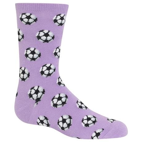 Soccer Balls Kid&#39;s Crew Socks Lavendar