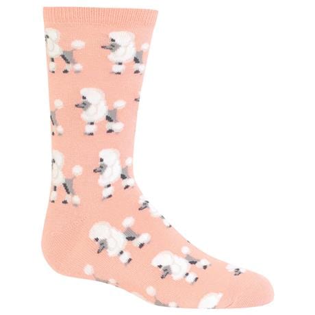 Poodles Kid's Crew Socks Blush