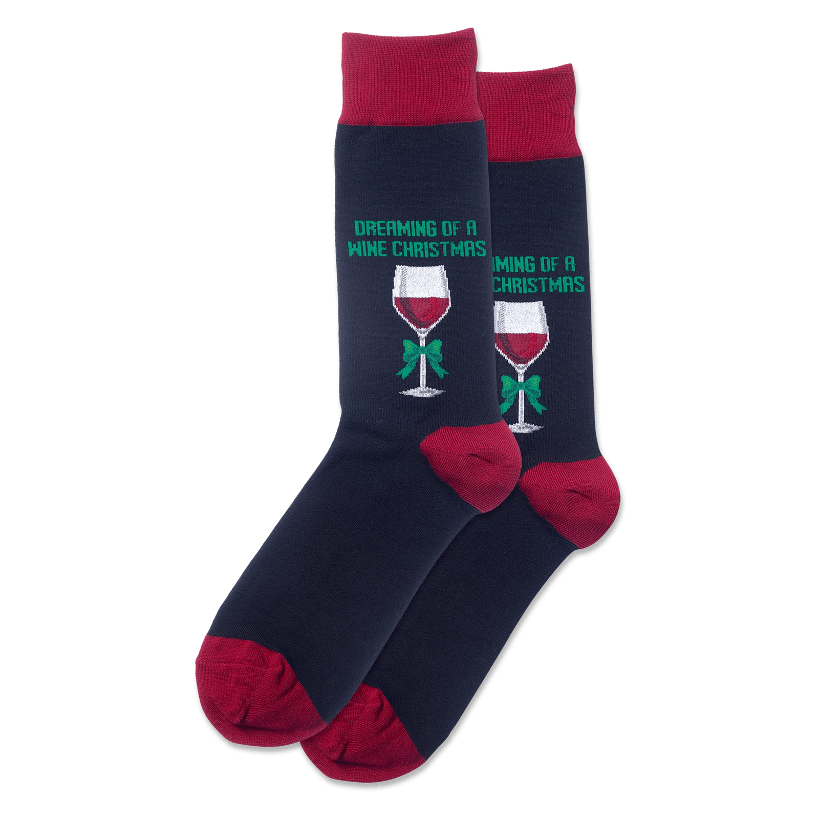 Dreaming Of A Wine Christmas Men's Crew Sock Black