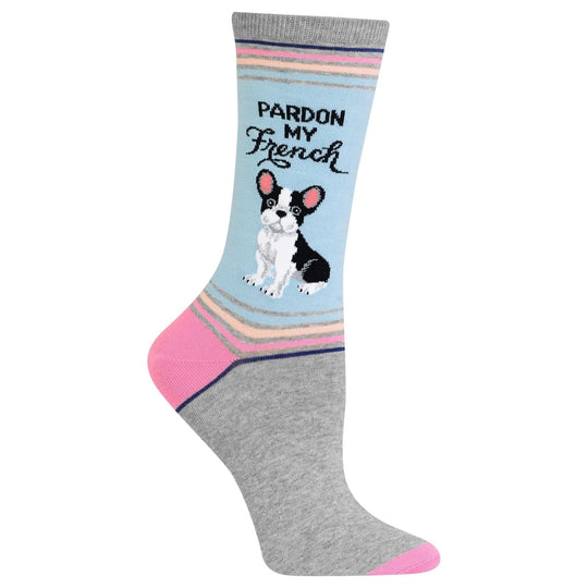 Pardon My French Women's Crew Socks Grey