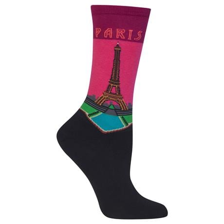 Paris Women&#39;s Crew Socks Magenta