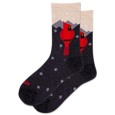 Metallic Cardinal Women's Crew Socks Black