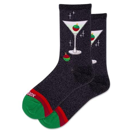 Metallic Martini Women's Crew Socks Black