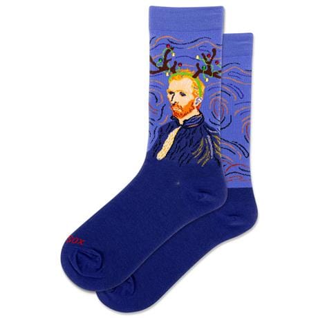 Reindeer Van Gogh Women's Crew Socks Denim