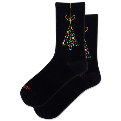 Tree Ornament Women's Crew Socks Black