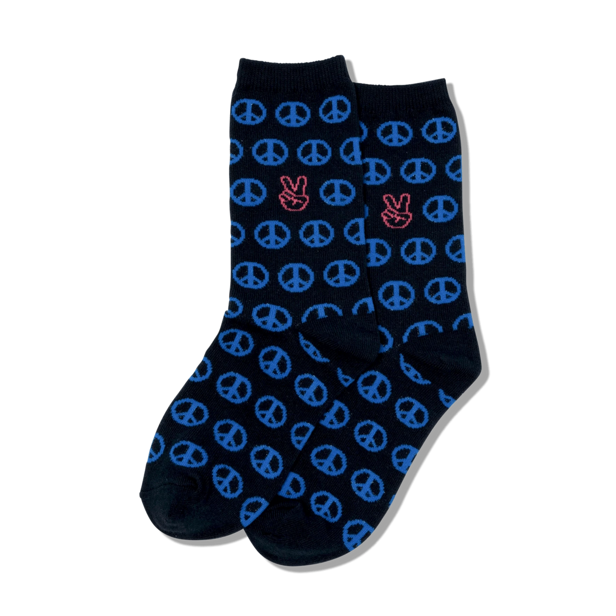 Peace Signs Kid&#39;s Crew Socks Blue