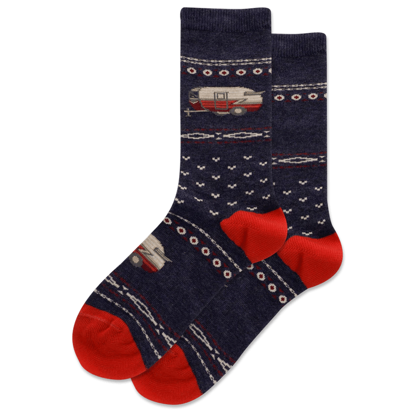 Camper Fair Isle Kid's Crew Socks Blue
