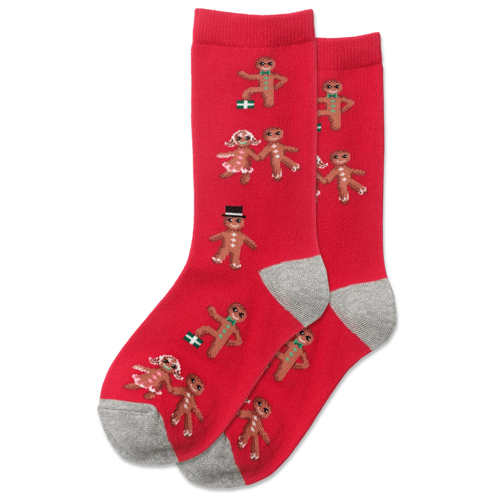 Gingerbread Cookies Kid's Crew Socks Red / S/M