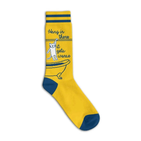 Hang In There Crew Socks Yellow