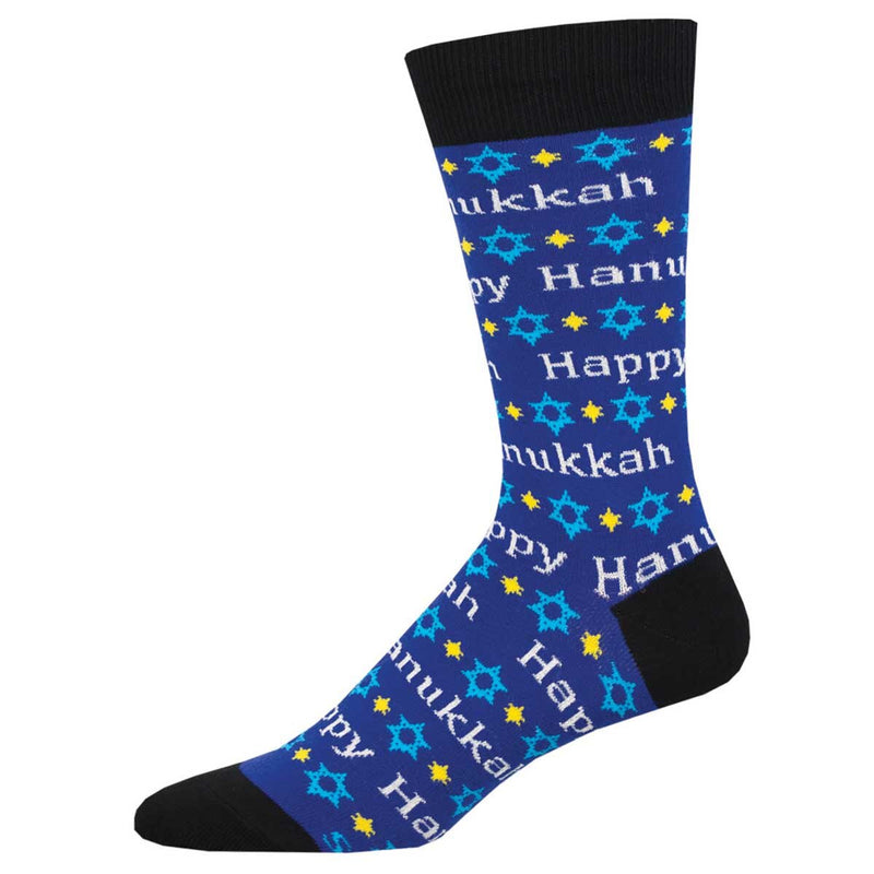 Hanukkah Men's Crew Socks Blue SockSmith