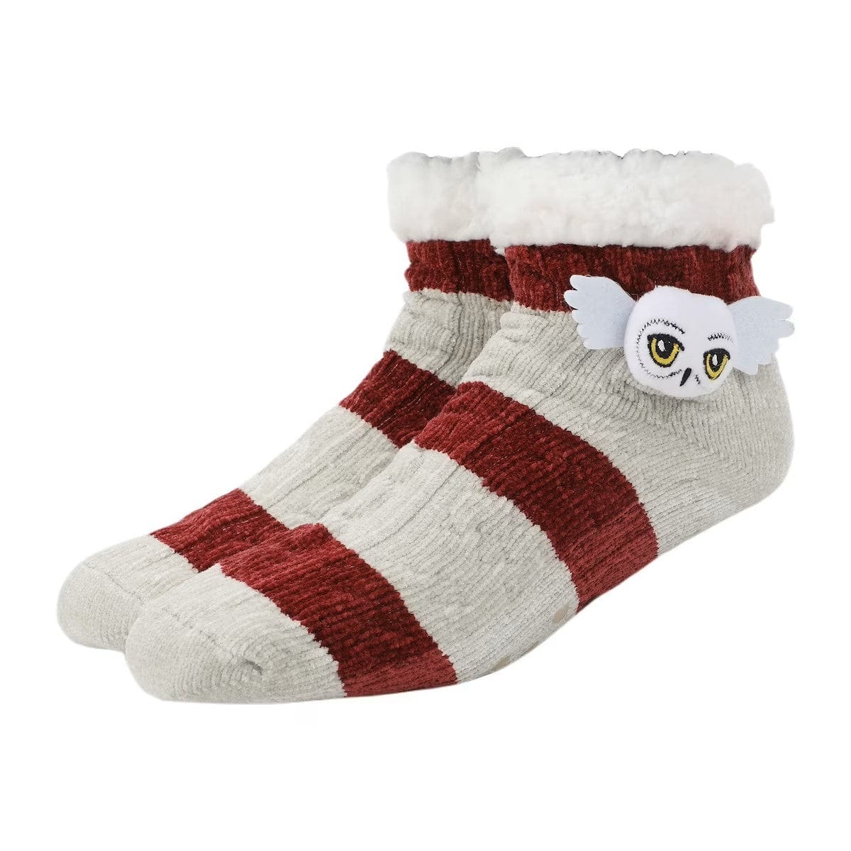 Harry Potter Hedwig Faux Sherpa Slipper Socks Cream BioWorld
