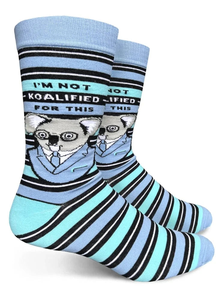 I'm Not Koalified for This Men's Crew Socks Blue Groovy Things
