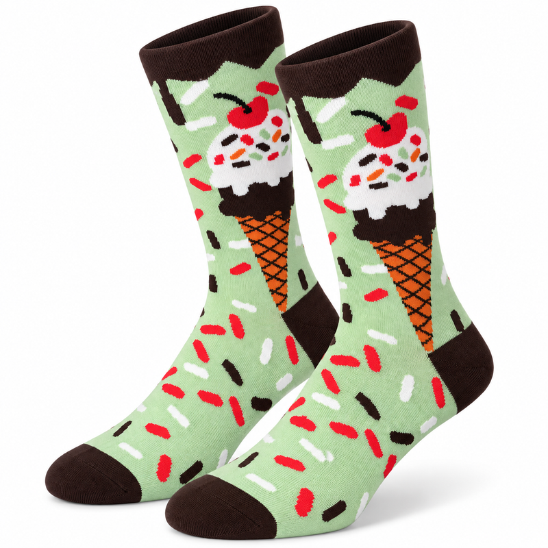 Ice Cream Cone Crew Socks Medium Can Do!