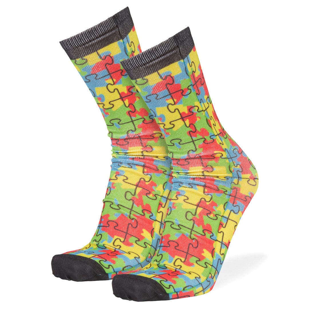 Autism Awareness Socks Unisex Crew Sock Rainbow