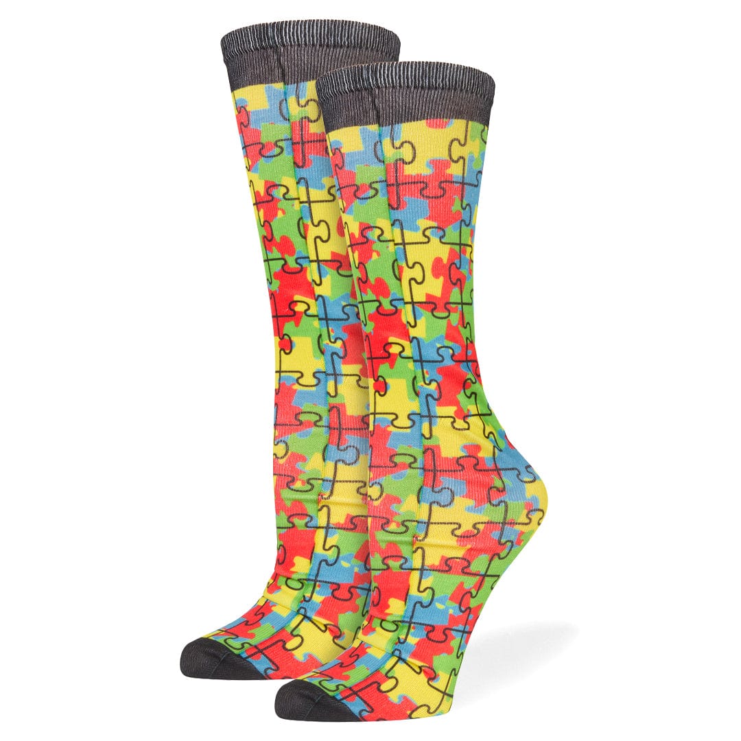 Autism Awareness Socks Unisex Crew Sock Rainbow