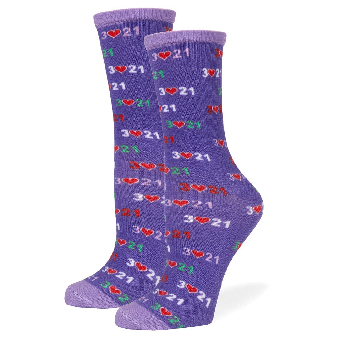 Down Syndrome Awareness Socks Unisex Crew Sock Purple
