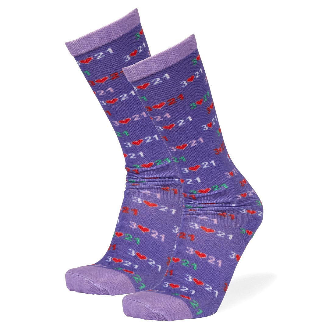 Purple Down Syndrome Awareness Socks Unisex Knee High Sock Purple